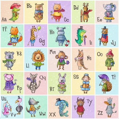 Poster Englisches Alphabet Mit Tieren Englisches Alphabet Alphabet