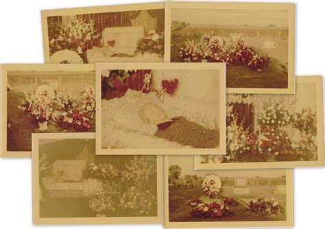 Open Casket In Color Set Of 7 Post Mortem Funeral Flowers Cemetery