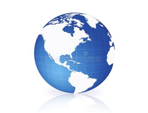 World Globe Blue World Globe Isolated On White Background With North