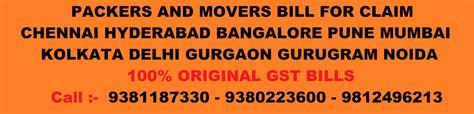 Movers Packers Bill Chennai Hyderabad Bangalore Pune Mumbai Delhi