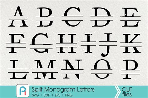 Split Letter Monogram Svg, Aplhabet Monogram Svg, Letter Svg (304629