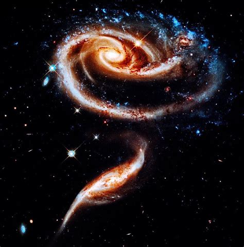 Space A Pair Of Spiral Galaxies Arp 273 From Hubble Telescope Art