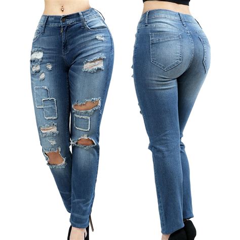 China Factory Oem Womens Fashion Stretch Skinny Denim Ripped Jeans