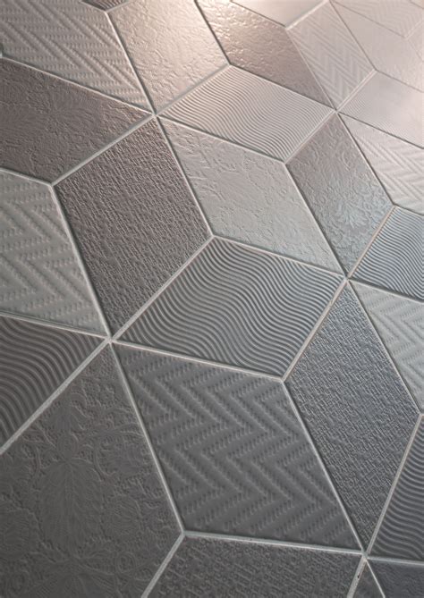 Rhombus Dark Grey Light Grey Wall Tiles Gray Bathroom Decor
