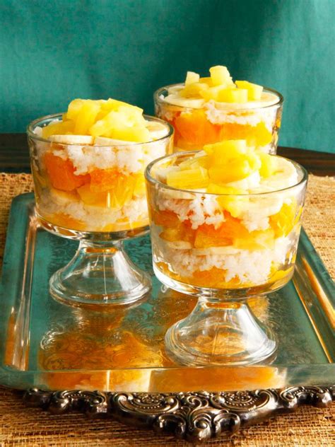 Add the fresh, peeled, cored and chopped pineapple or add the canned pineapple including the juice. Ambrosia Fruit Salad - Vintage Recipe from Cooking Club ...