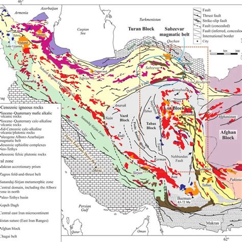Simplified Geological Sketch Map Of Iran Showing The Main Tectonic