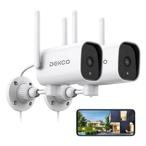 Dekco Security Cameras Outdoor 1080p Pan Rotating 180° Wifi Camera For