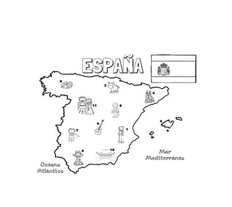 Mapa De España Gratis Para Niños Para Colorear Imprimir E Dibujar
