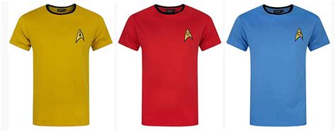 REGALOS ORIGINALES de CIENCIA FICCIÓN Comprar CAMISETA Uniforme Star Trek amarillo rojo azul