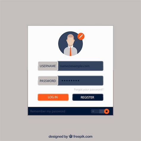 White Login Form With Avatar Free Vector