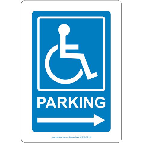 Disabled Parking Arrow Right Sign Jps Online