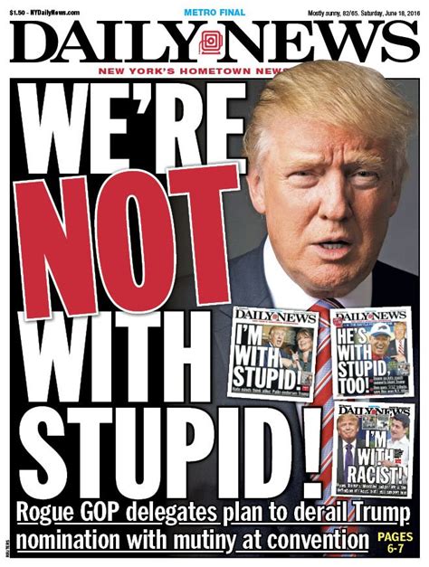 Classic New York Daily News Anti Trump Front Page The Moderate Voice