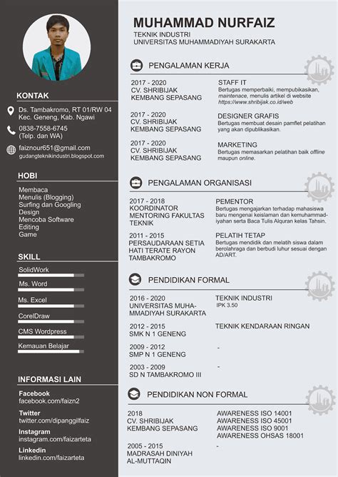 Blog teknik sipil yang menjadi penghubung antara mahasiswa dan alumni teknik sipil di indonesia untuk saling berinteraksi, berbagi informasi. Download CV Kreatif Teknik Industri - infoteknikindustri.com