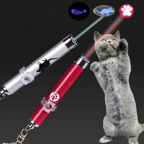 Funny Pet Cat Toy Laser Pen Projection Flashlight With Fish Mouse Claw