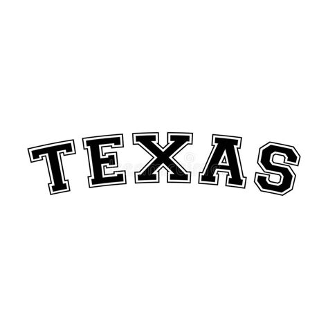 Texas Arched Varsity Font On The White Background Isolated