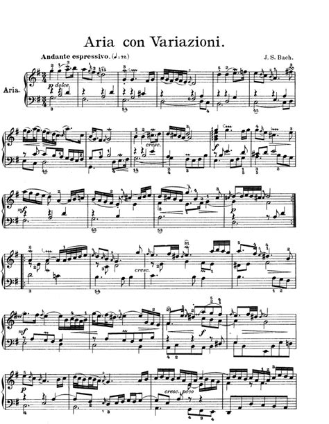 Bwv 988 Goldberg Variations Free Sheet Music By Bach Pianoshelf
