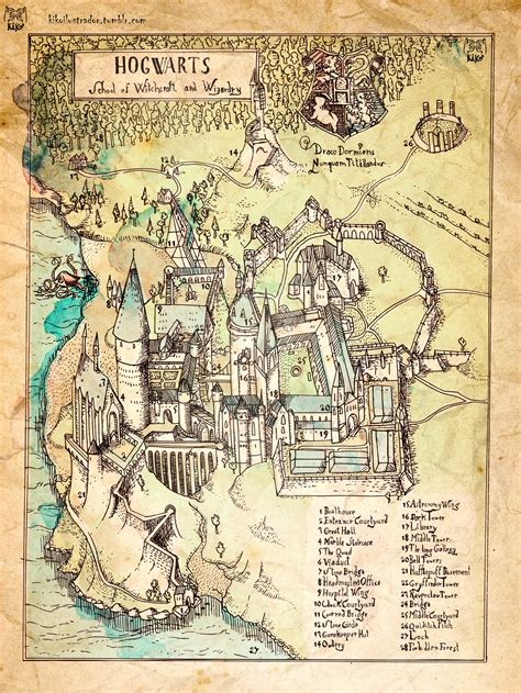Kiko Sánchez — Mapa Del Colegio Hogwarts Basado En La Saga De