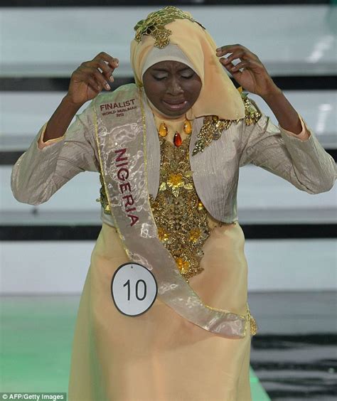 the muslim miss world nigerian contestant crowned in beauty pageant held to oppose miss world