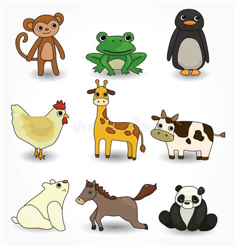 Cartoon Animal Icons Set Stock Vector Illustration Of Isolated 20344380