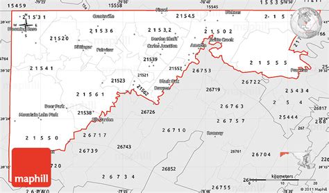 Silver Style Simple Map Of Zip Codes Starting With 215