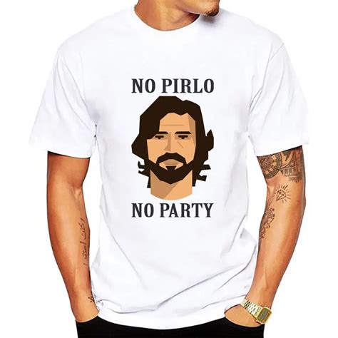 New Summer Style Pirlo No Party Andrea Letters Tshirt No Pirlo No Party