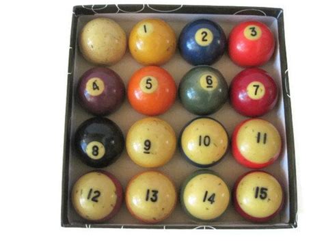 Vintage Bakelite Billiard Balls Full Set In Original By Photospast 55