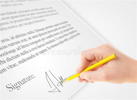 Hand Writing Personal Signature On A Paper Form Stock Image Image Of