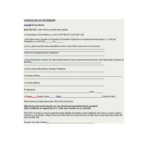 Ownership Certificate Template Creative Professional Templates