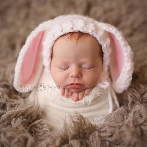 Baby Bunny Hat With Floppy Ears Newborn Easter Bunny Hat Etsy