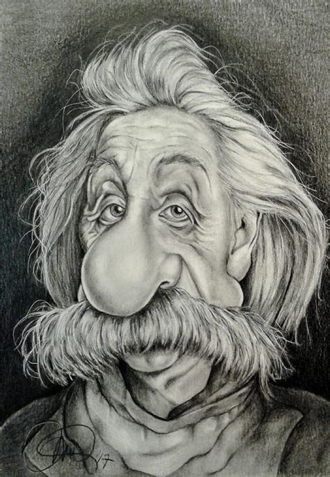 Albert Einstein Caricature Drawing By Monica De Bellis Pixels