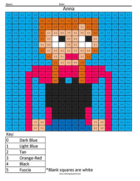Anna From Frozen Disney Princess Addition And Subtraction Coloring