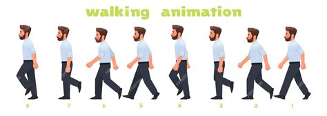 Premium Vector Man Character Walking Animation Businessman Walks A