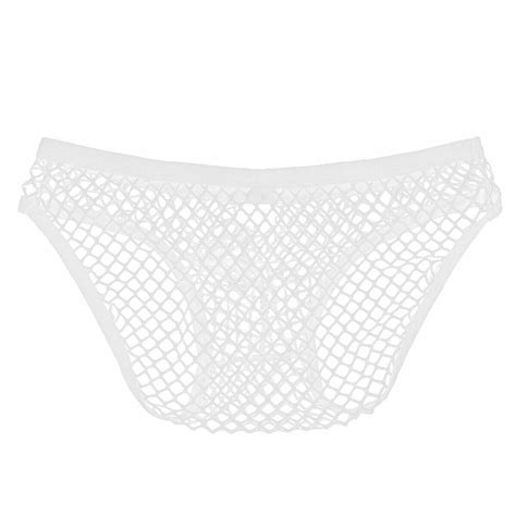 Sexy Men See Through Fishnet Bikini Briefs Low Rise Breathable Panties