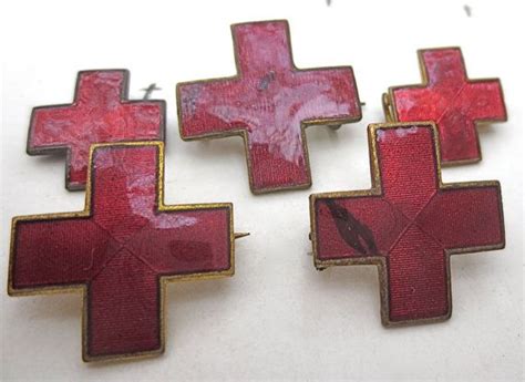 Antique Red Cross Pins Vintage 1900s Red Enameled Crosses Etsy Red