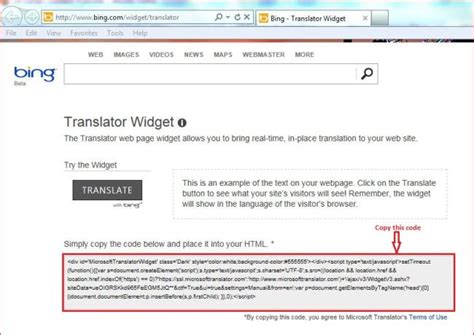 Translate Your Web Site Using Bing Translator Widget ~ Dot Net My Life