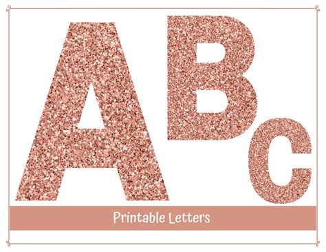 Rose Gold Glitter Alphabet Clip Art Printable And Resizable Etsy