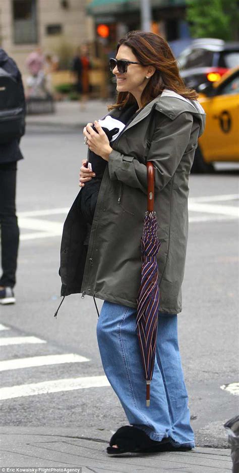 Hilaria Baldwin Steps Out With Her Five Day Old Son Romeo In Nyc