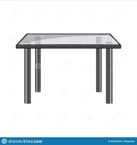 Interior Glass Table Cartoon Vector Illustration Stock Vector