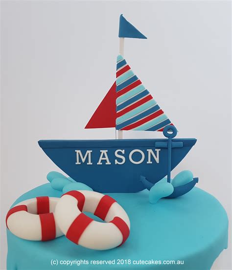 Nautical Boat Cake Topper Sugar Craft Decorations Navy Etsy