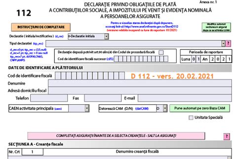 Declaratia 112 Lunar Sau Trimestrial 2017 - 1