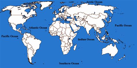 World Ocean Map Printable Free Printable Maps Riset