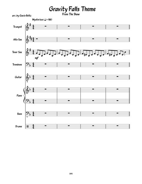 The recommended time to play this music sheet is 00:50, as verified by virtual piano legend, arda. Gravity Falls Theme Sheet music for Piano, Trumpet, Alto ...