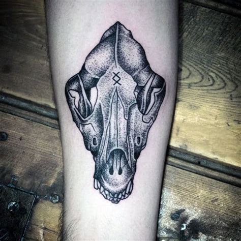A man who has a great body and the smartness to carry great tattoos is literally the perfect one to be able to carry the designs of a skull. 70 Wolf Skull Tattoo Designs For Men - Masculine Ink Ideas