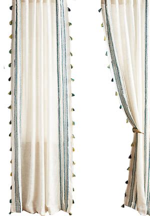 Fete Tassel Curtain | Teal | 96