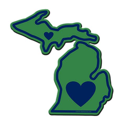 Heart in Michigan MI Sticker,All-Weather High Quality Vinyl Sticker - Heart Sticker Company