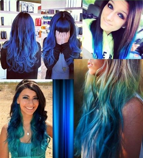 Capelli In Colore Blu Dip Dye Hair Styles Hairstyles With Bangs
