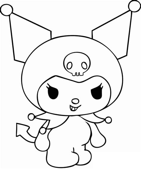 Kuromi Smiling Coloring Page Free Printable Coloring Pages For Kids