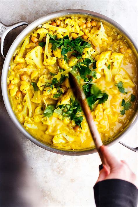A Turmeric Cauliflower Stew With Chickpeas And A Rich Coconut Broth A