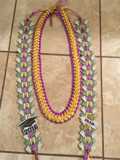 More images for how to make flat money leis » Money lei, ribbon lei, graduation gift | Graduation leis ...