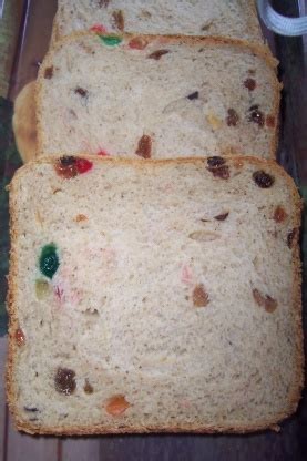 Add yeast to the mixture and let stand until yeast begins to foam, about 10 minutes. Rich Fruit Loaf Bread Machine Recipe - Genius Kitchen